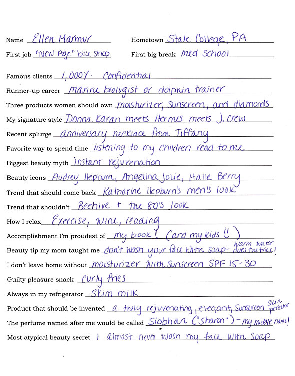 Dermatologist Ellen Marmur, Question and Answer