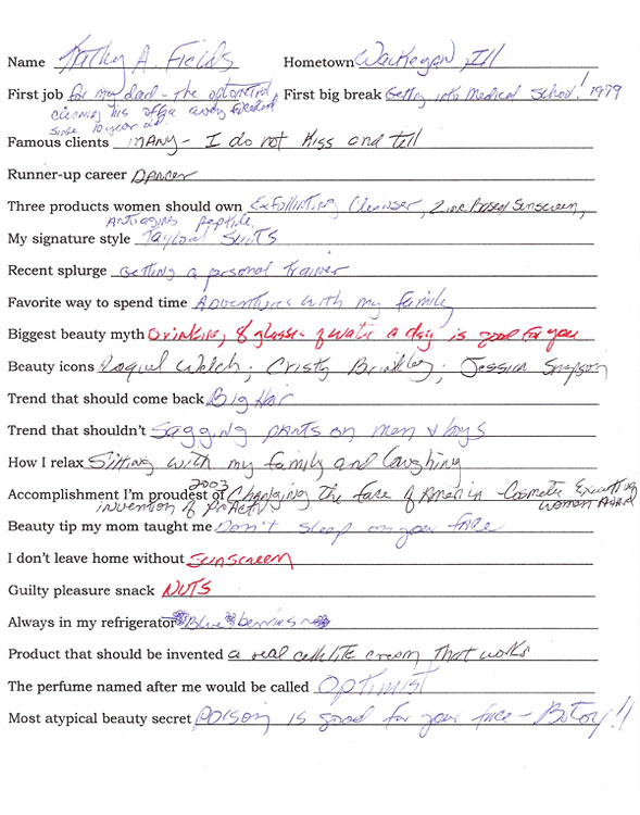 Dermatologist Dr. Kathy Fields, Question and Answer