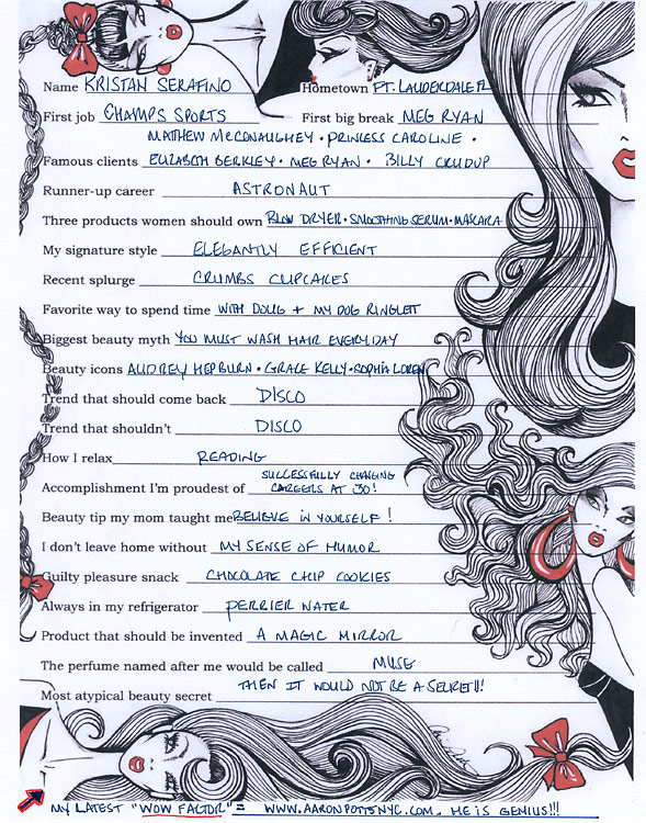 Hair Stylist Kristan Serafino, Question & Answer